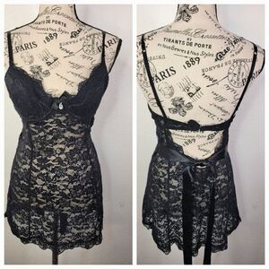 Victorias Secret Chemise Dress 36C Sexy Little Thing Mesh Lace Overlaid Fairy